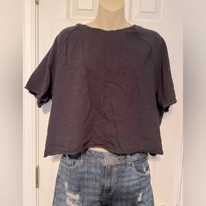 PINK Victoria secret solid black crop top